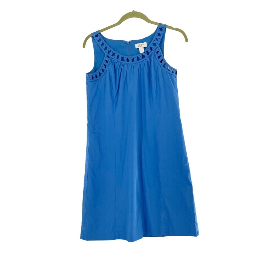 Ann Taylor LOFT Dress sundress 4 Blue Cut Out‎ Neck Sleeveless periwinkle boho